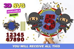 Ninja Shaker Cake topper 3D SVG Product Image 1