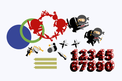 Ninja Shaker Cake topper 3D SVG Product Image 3