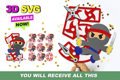 Ninja Numbers 3D SVG Product Image 1