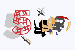 Ninja Numbers 3D SVG Product Image 3