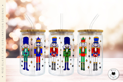 Nutcracker Glass Can Full Wrap | Christmas Libbey Glass PNG Product Image 2