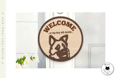 Layered Laser Cut Dog Door Signs | Funny Welcome Signs SVG Product Image 2