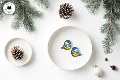 Cute Winter Birds Laser Cut | Christmas Stud Earrings Product Image 4