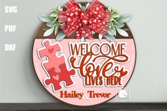Welcome Love Lives Here Sign SVG | Valentine Family Sign SVG Product Image 2