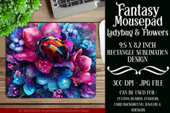 Ladybug Mousepad, Sublimation Mousepad, Floral Mousepad, d18 Product Image 1