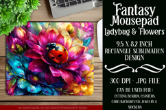 Ladybug Mousepad, Sublimation Mousepad, Floral Mousepad, d22 Product Image 1