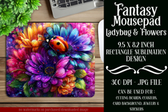 Ladybug Mousepad, Sublimation Mousepad, Floral Mousepad, d23 Product Image 1