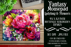 Ladybug Mousepad, Sublimation Mousepad, Floral Mousepad, d29 Product Image 1
