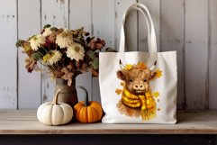 Cute Baby Highland Cow PNG, Autumn Cute Cow Sublimation Product Image 6