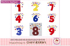 Independence Day Numbers machine applique embroidery bundle Product Image 1