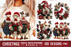 Christmas Patchwork Bundle 100 Designs PNGs Sublimation Product Image 21