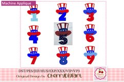 Independence Day Numbers machine applique embroidery bundle Product Image 1