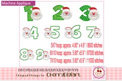 Christmas santa Numbers machine embroidery bundle 1911 Product Image 1
