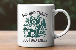 Funny Hiking Raccoon SVG PNG No Bad Trails Just Bad Knees Product Image 2