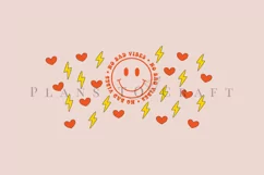 no bad vibes smiley groovy hippie starbucks 16oz hot cup wrap svg presized template for tumbler grande