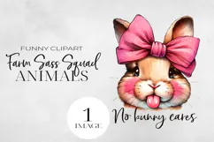 Funny Farm Animal Tongue out, Sublimation PNG. Product Image 1