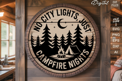 No City Lights Just Campfire Nights SVG File | Camping Sign Product Image 2