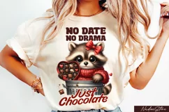 Cute Valentine's day raccoon, Sublimation PNG. Product Image 1