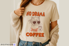 Cat Coffee Funny Hand-drawn PNG SVG Design Product Image 4