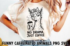 Funny Caffeinated Animals Clipart Bundle SVG PNG Product Image 15