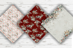 Christmas Digital Paper, Winter Floral Seamless Patterns Product Image 2