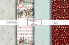 Christmas Digital Paper, Winter Floral Seamless Patterns Product Image 1