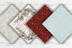 Christmas Digital Paper, Winter Floral Seamless Patterns Product Image 2