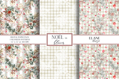 Christmas Digital Paper, Winter Floral Seamless Patterns Product Image 1