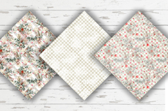 Christmas Digital Paper, Winter Floral Seamless Patterns Product Image 2