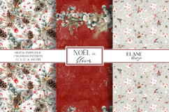 Christmas Digital Paper, Winter Floral Seamless Patterns Product Image 1