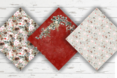 Christmas Floral Digital Paper, Berries and Pine Patterns Product Image 5