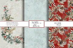 Christmas Digital Paper, Winter Floral Seamless Patterns Product Image 1