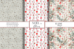 Christmas Digital Paper, Winter Floral Seamless Patterns Product Image 1