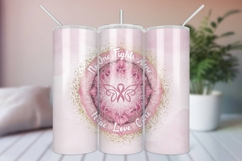 Floral Breast Cancer Ribbon Sublimation Tumbler Wrap PNG Product Image 1