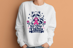 No One Fights Alone SVG - Breast Cancer Awareness Cute PNG Product Image 2