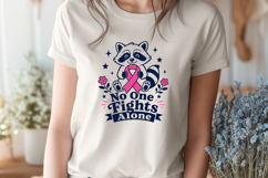 No One Fights Alone SVG - Breast Cancer Awareness Cute PNG Product Image 3