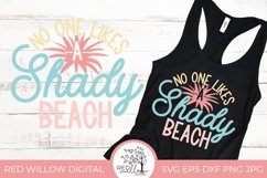 Funny beach shirt cut file displayed on a black tank top