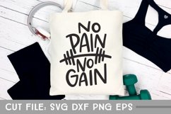 No Pain No Gain, Gym SVG, Hand Lettered Cut File Product Image 1