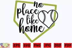 No Place Like Home SVG | Softball SVG | Sport SVG | Home SVG Product Image 2