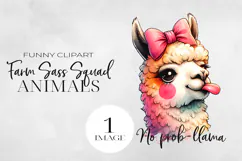 Funny Farm Animal Tongue out, Sublimation PNG. Product Image 1