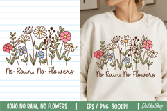 Flower PNG, No Rain No Flowers PNG, Flower Shirt PNG Product Image 1