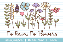 Flower PNG, No Rain No Flowers PNG, Flower Shirt PNG Product Image 8