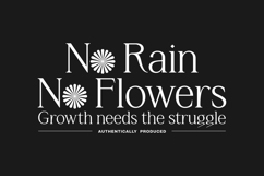 No Rain No Flowers Urban Typography T-shirt Design Product Image 1