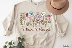 Flower PNG, No Rain No Flowers PNG, Flower Shirt PNG Product Image 6