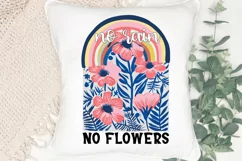 No Rain No Flowers SVG, Boho Floral Quotes SVG Design Product Image 3