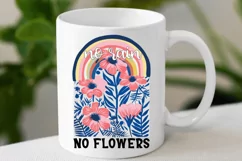 No Rain No Flowers SVG, Boho Floral Quotes SVG Design Product Image 2