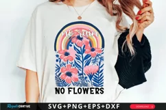 No Rain No Flowers SVG, Boho Floral Quotes SVG Design Product Image 1