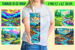 Mountains tumbler sublimation wrap 20 oz PNG Design BUNDLE Product Image 10