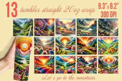 Mountains tumbler sublimation wrap 20 oz PNG Design BUNDLE Product Image 9