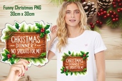 Large Rustic Funny Christmas Sublimation 30cm x 30cm PNG Product Image 1